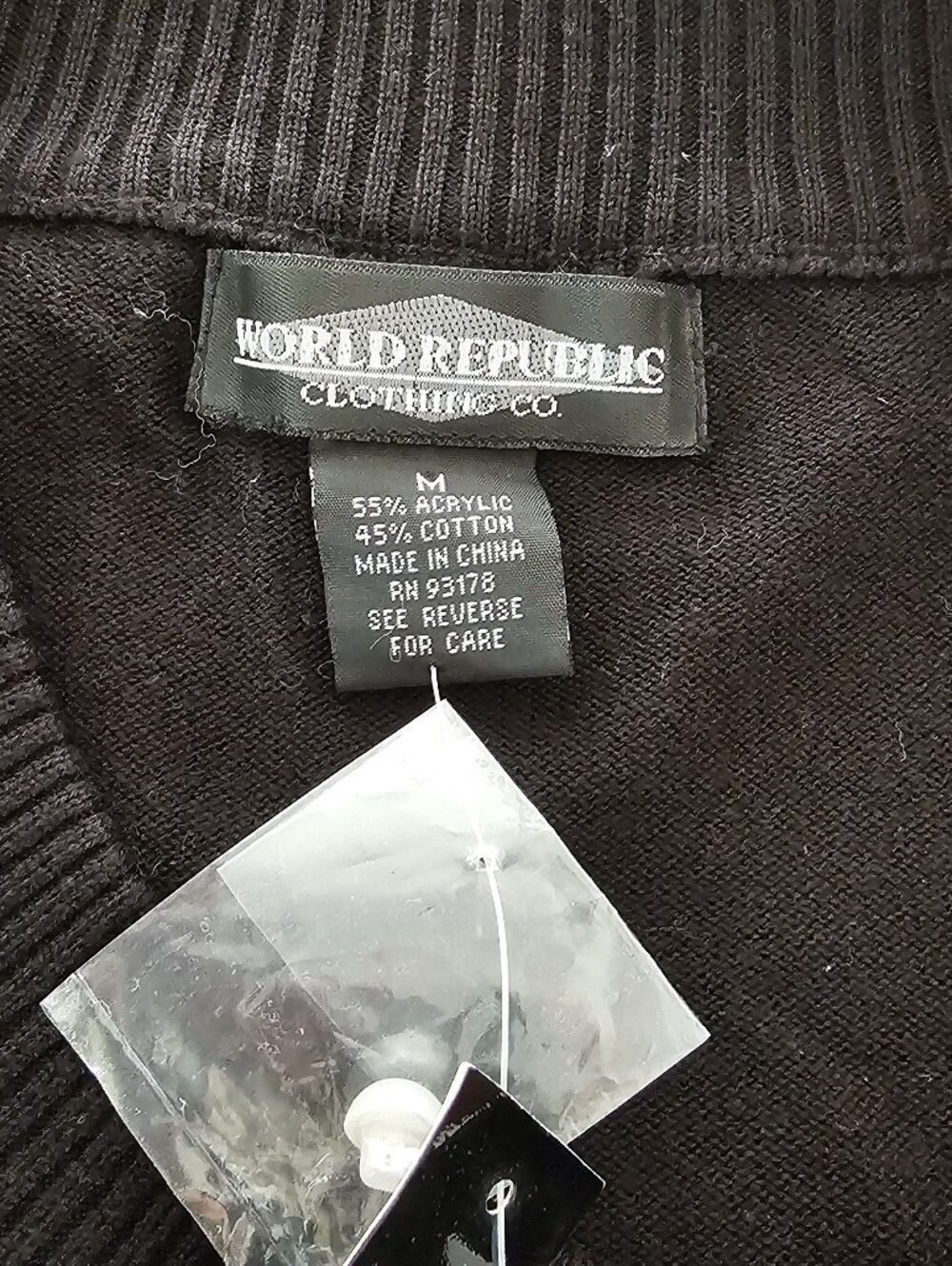 Women’s Black Button-Front Knit Cardigan - Picture 5 of 7